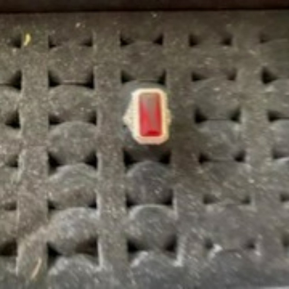 Sterling Silver Ring with red stone